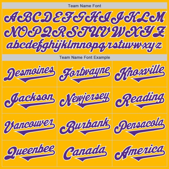 Maglia da baseball autentica Tone Two Viola-Bianco personalizzata Oro Maglia da baseball autentica Tone Two Viola-Bianco personalizzata Oro