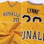 Maglia da baseball personalizzata autentica color oro-nero Maglia da baseball personalizzata autentica color oro-nero