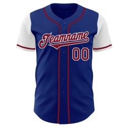Maglia da baseball personalizzata Crimson-White Tone Two Royal Autentica Maglia da baseball personalizzata Crimson-White Tone Two Royal Autentica