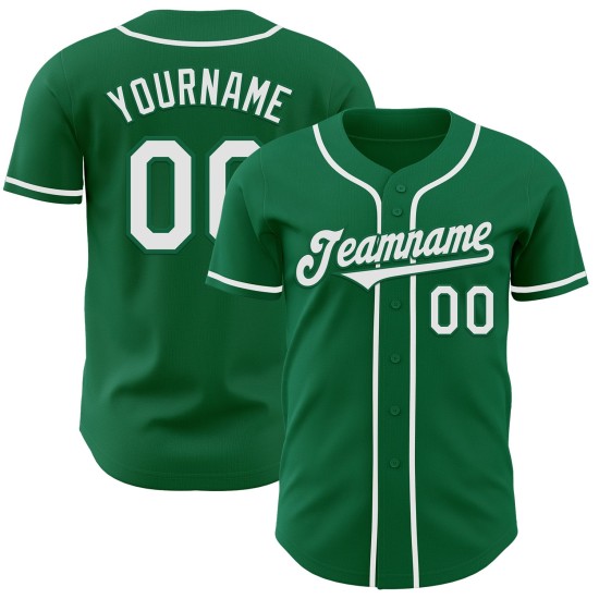 Maglia Kelly personalizzata, autentica, verde, baseball, bianca Maglia Kelly personalizzata, autentica, verde, baseball, bianca