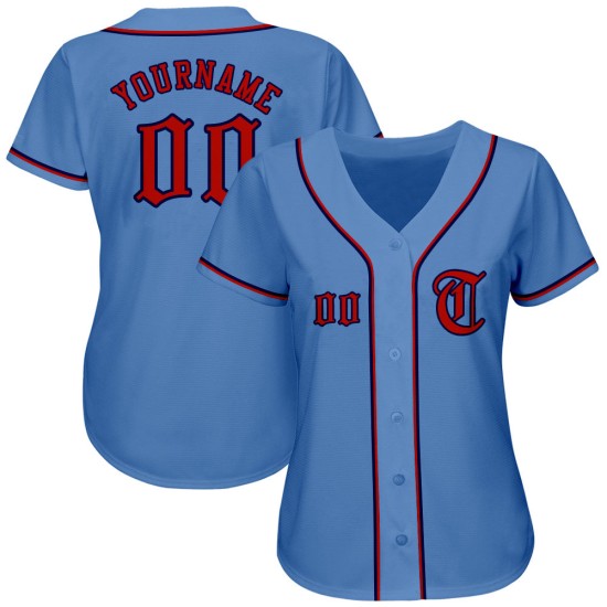 Maglia da baseball leggera blu-rossa-blu navy personalizzata autentica Maglia da baseball leggera blu-rossa-blu navy personalizzata autentica