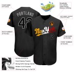 Maglia da baseball personalizzata autentica nera e oro Split Fashion Maglia da baseball personalizzata autentica nera e oro Split Fashion