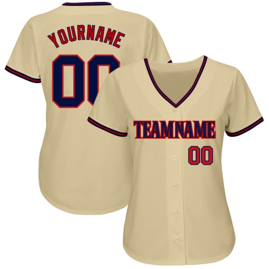 Maglia da baseball autentica personalizzata, blu navy e rossa Maglia da baseball autentica personalizzata, blu navy e rossa