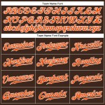 Maglia da baseball personalizzata autentica con strisce marroni arancioni e bianche Maglia da baseball personalizzata autentica con strisce marroni arancioni e bianche