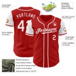 Maglia da baseball personalizzata autentica rossa due toni bianchi Maglia da baseball personalizzata autentica rossa due toni bianchi