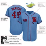 Maglia da baseball leggera blu-rossa-blu navy personalizzata autentica Maglia da baseball leggera blu-rossa-blu navy personalizzata autentica