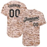 Maglia da baseball autentica personalizzata, mimetica per salutare il servizio, nera e grigia Maglia da baseball autentica personalizzata, mimetica per salutare il servizio, nera e grigia