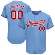 Maillot de baseball bleu authentique rouge-blanc personnalisé léger Maillot de baseball bleu authentique rouge-blanc personnalisé léger