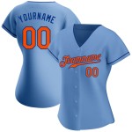 Maglia da baseball autentica personalizzata blu arancione-royal light Maglia da baseball autentica personalizzata blu arancione-royal light
