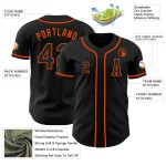 Maglia da baseball nera arancione personalizzata autentica Maglia da baseball nera arancione personalizzata autentica