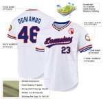 Maglia da baseball personalizzata autentica Royal-Red White Throwback Maglia da baseball personalizzata autentica Royal-Red White Throwback