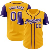 Maglia da baseball autentica Tone Two Viola-Bianco personalizzata Oro Maglia da baseball autentica Tone Two Viola-Bianco personalizzata Oro