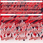 Maglia da baseball rosso fiamma nera e bianca, modello personalizzato, design 3D autentico Maglia da baseball rosso fiamma nera e bianca, modello personalizzato, design 3D autentico