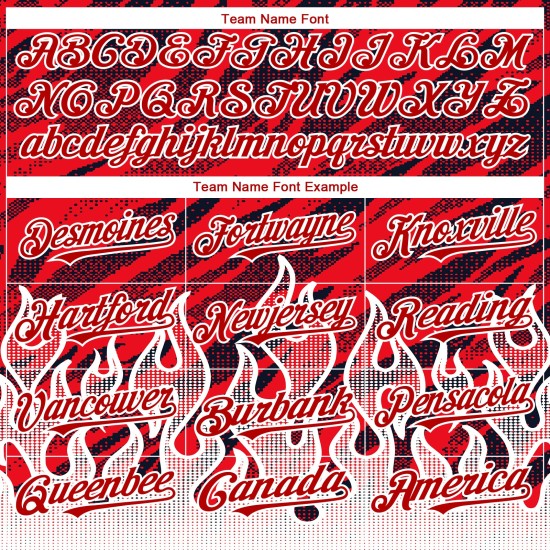 Maglia da baseball rosso fiamma nera e bianca, modello personalizzato, design 3D autentico Maglia da baseball rosso fiamma nera e bianca, modello personalizzato, design 3D autentico