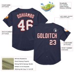 Maglia da baseball retrò autentica bianca e rossa personalizzata della Marina Militare Maglia da baseball retrò autentica bianca e rossa personalizzata della Marina Militare