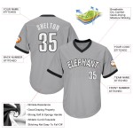 Maglia da baseball personalizzata autentica, a coste grigie, in maglia bianca e nera, stile retrò Maglia da baseball personalizzata autentica, a coste grigie, in maglia bianca e nera, stile retrò