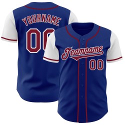 Maglia da baseball personalizzata Crimson-White Tone Two Royal Autentica Maglia da baseball personalizzata Crimson-White Tone Two Royal Autentica