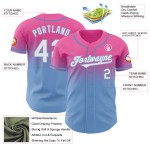 Maglia da baseball rosa personalizzata, blu, moda, bianca, sbiadita, autentica Maglia da baseball rosa personalizzata, blu, moda, bianca, sbiadita, autentica