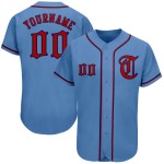 Maglia da baseball leggera blu-rossa-blu navy personalizzata autentica Maglia da baseball leggera blu-rossa-blu navy personalizzata autentica