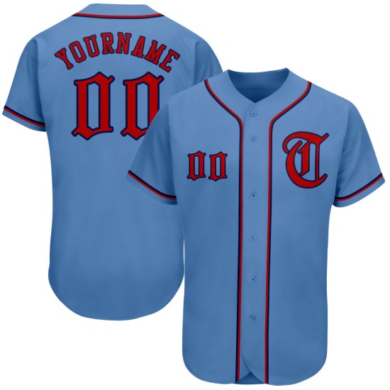 Maglia da baseball leggera blu-rossa-blu navy personalizzata autentica Maglia da baseball leggera blu-rossa-blu navy personalizzata autentica