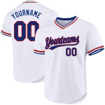 Maglia da baseball personalizzata autentica Royal-Red White Throwback Maglia da baseball personalizzata autentica Royal-Red White Throwback