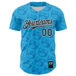 Maglia da baseball Revzzz Sky Bear personalizzata, nera e bianca, 3D Blue Drip, autentica Maglia da baseball Revzzz Sky Bear personalizzata, nera e bianca, 3D Blue Drip, autentica