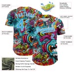 Maglia da baseball blu personalizzata con motivo psichedelico 3D autentico rave bianco design cielo Maglia da baseball blu personalizzata con motivo psichedelico 3D autentico rave bianco design cielo