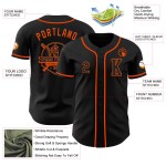 Maglia da baseball nera arancione personalizzata autentica Maglia da baseball nera arancione personalizzata autentica