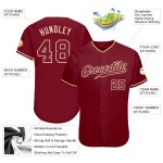 Maglia da baseball autentica Crimson personalizzata Crimson-Crema Maglia da baseball autentica Crimson personalizzata Crimson-Crema